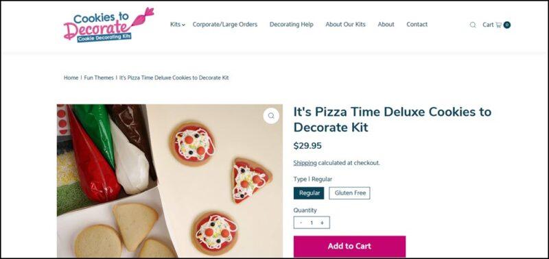 A website screenshot showing little pizzas made from cookies