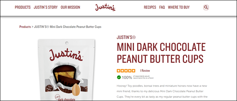 Justin’s Mini Dark Chocolate Peanut Butter Cups