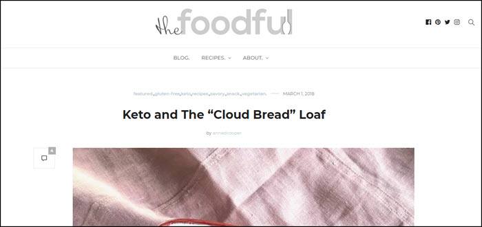 Keto And The ‘Cloud Bread’ Loaf | Food For Net Website screenshot from Foodful