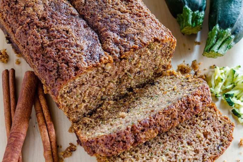 Keto Cinnamon Bread Recipes | Food For Net Keto Cinnamon Bread slices with zucchini shredded and cinnamon sticks