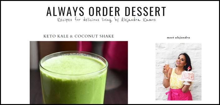 Website screenshot from Always Order Dessert