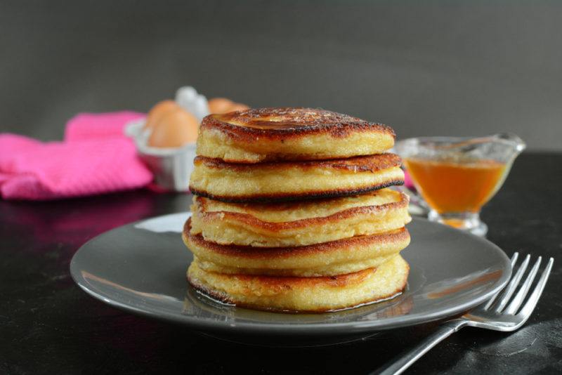 A stack of keto pancakes