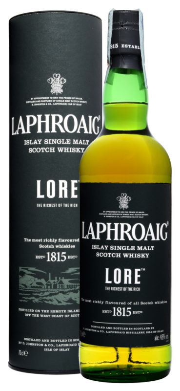 Laphroaig Lore bottle and packaging