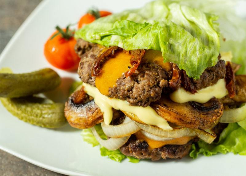 A burger using lettuce instead of bread