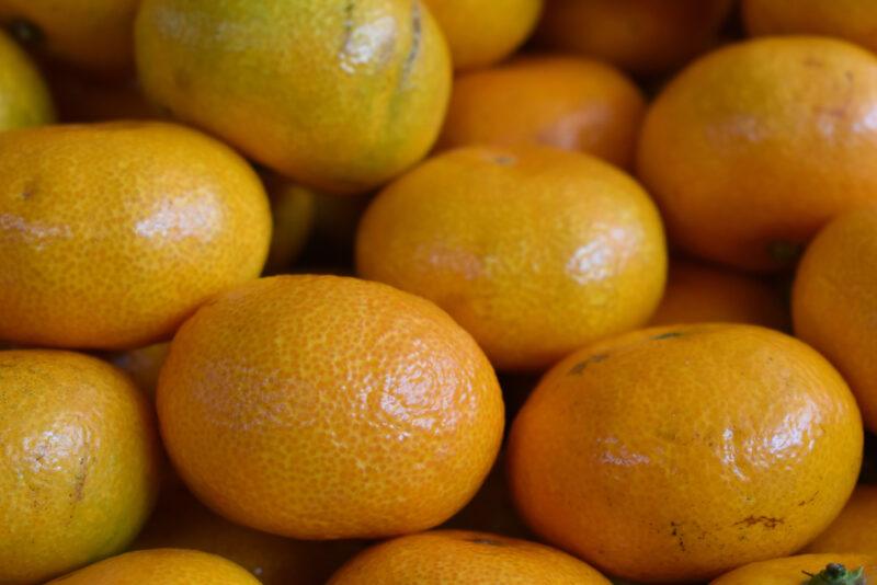 a closeup image of a pile of lima oranges