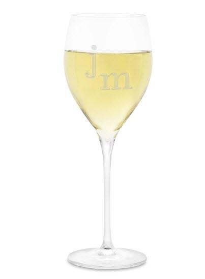 Luigi Bormioli Magnifico White Wine Glass | Food For Net White wine glass with the initials J M