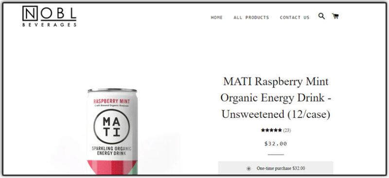 MATI Sparkling Organic Energy Drink