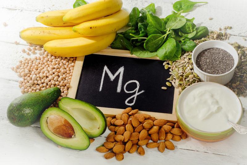 Magnesium rich foods like avocados, bananas, and seeds