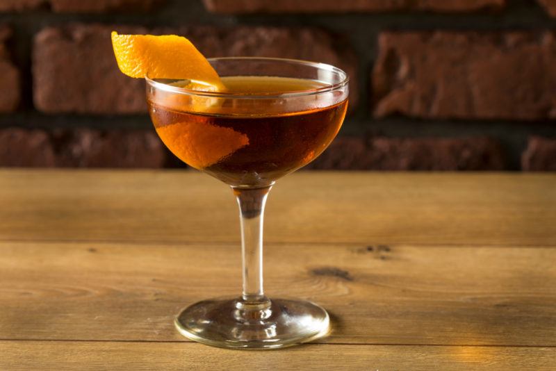 A Martinez cocktail with a twist of orange