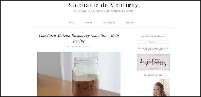 Website screenshot from Stephanie de Montigny