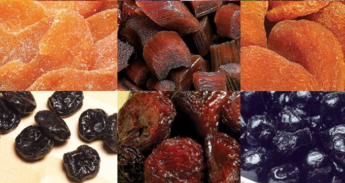 6 images of dried fruit