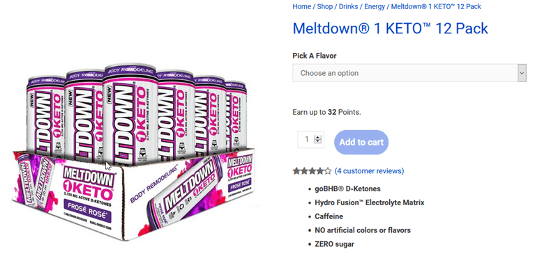 Meltdown Keto 1 | Food For Net A website screenshot for Meltdown Keto 1