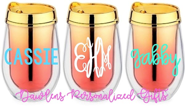 Metallic Ombre Wine Glasses | Food For Net Set of three ombre plastic wine glasses with text