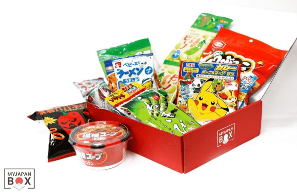 Japanese snacks in a red box