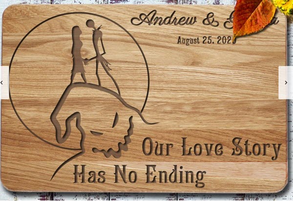 Nightmare-Before-Christmas-Cutting-Board | Food For Net Cutting board with an image from The Nightmare Before Christmas