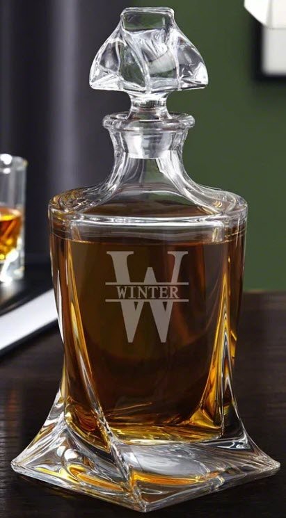Oakmont Whiskey Decanter | Food For Net Twisted decanter filled with Whiskey