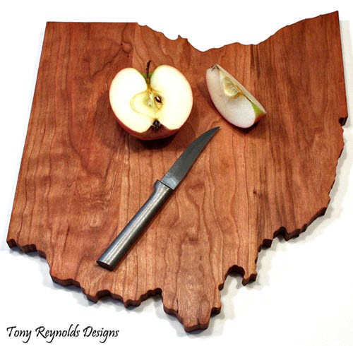 Ohio-State-Cutting-Board | Food For Net Cutting board in the shape of Ohio