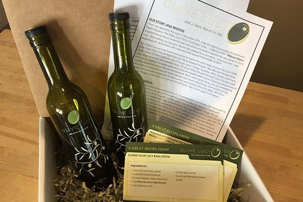 Olive oil in a box