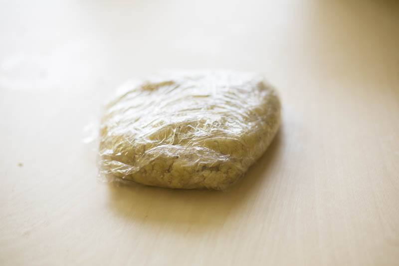 plastic wrapped dough