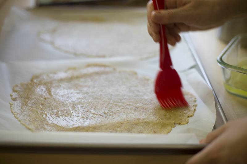 Brush with egg whites and dust with sugar