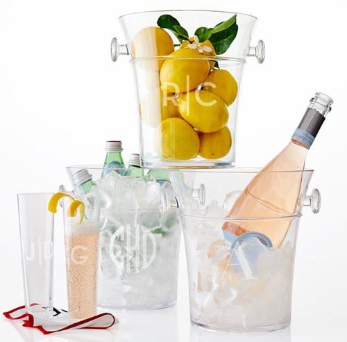 Outdoor Ice Bucket | Food For Net A collection of engraved ice buckets and glasses