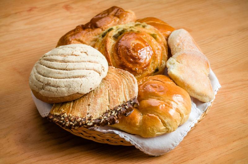 A basket of Mexican Pan Dulce or sweet bread