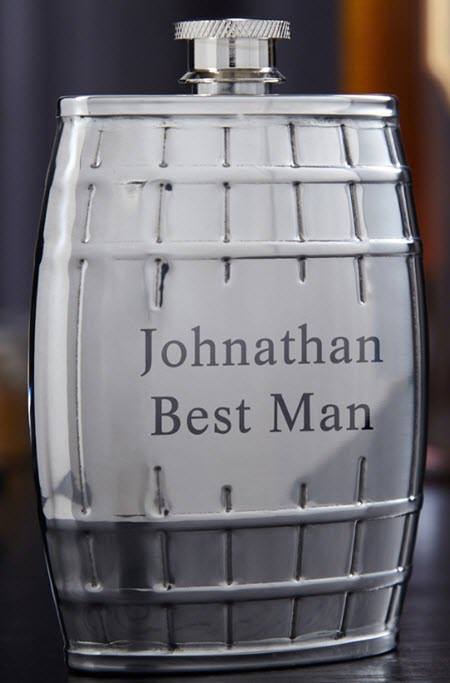 Pemberton Whiskey Barrel Flask | Food For Net Stainless steel flask shaped like a whiskey barrel