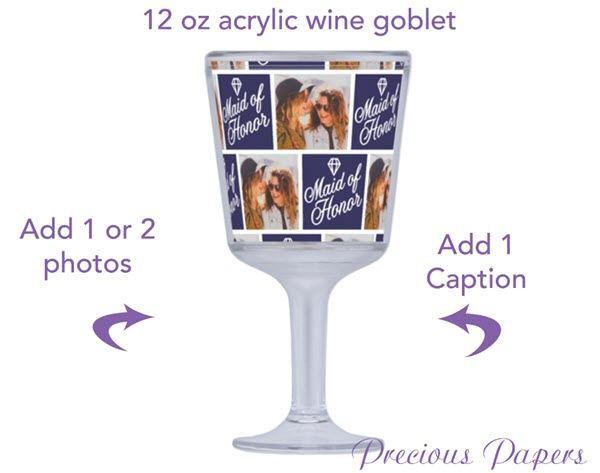 Personalized Photo Wine Goblet | Food For Net Plastic goblet with a photo and caption