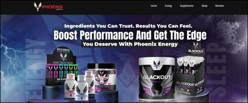 Different energy products from Phoenix Energy Shots