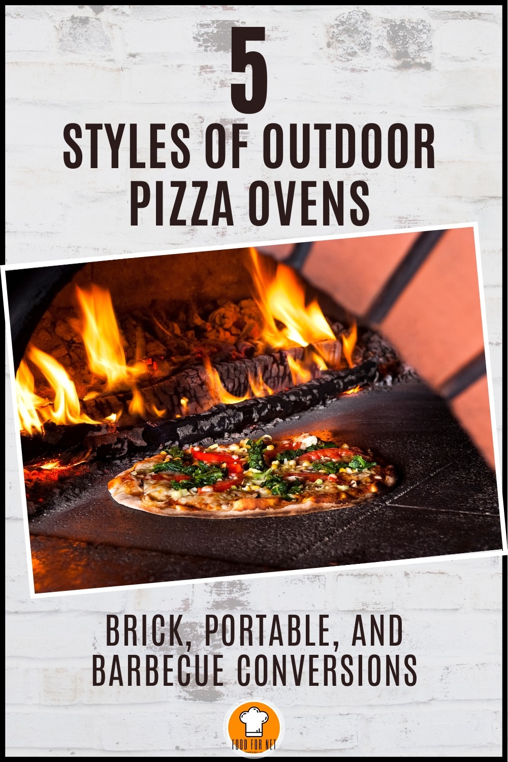 Pizza baking over open flame to illustrate outdoor pizza ovens.