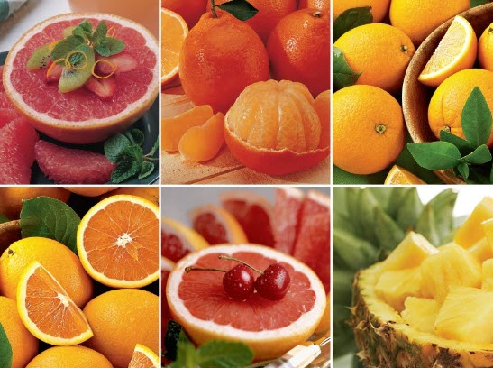 6 different types of fruit 