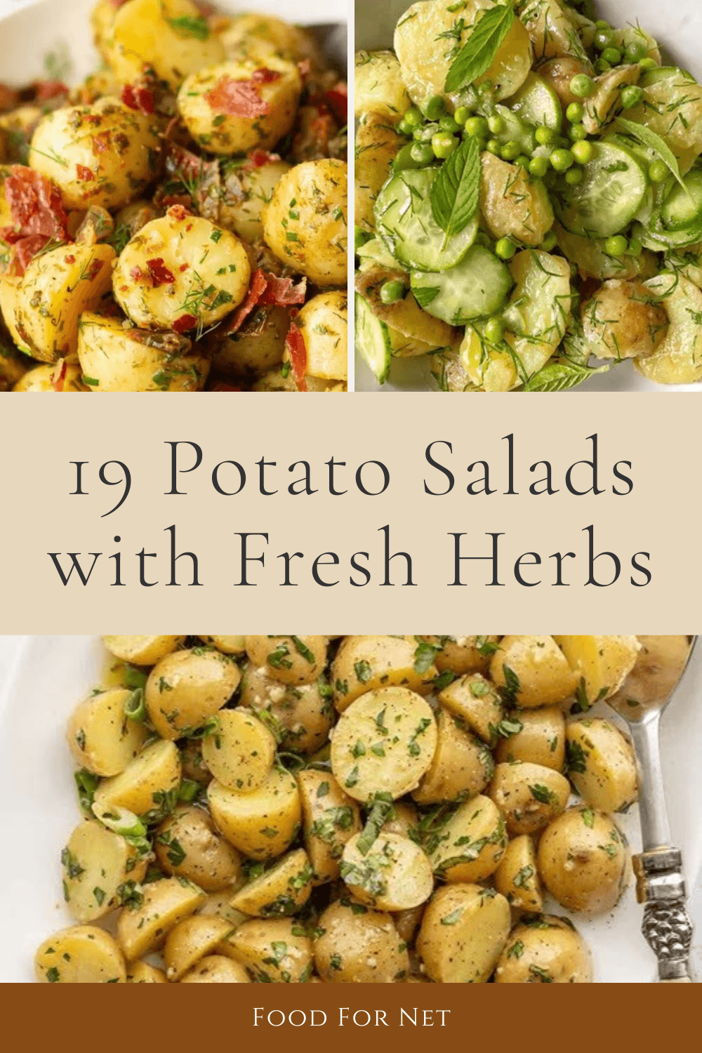 Potato Salad With Fresh Herbs. Three types of delicious fresh potato salads made with fresh herbs