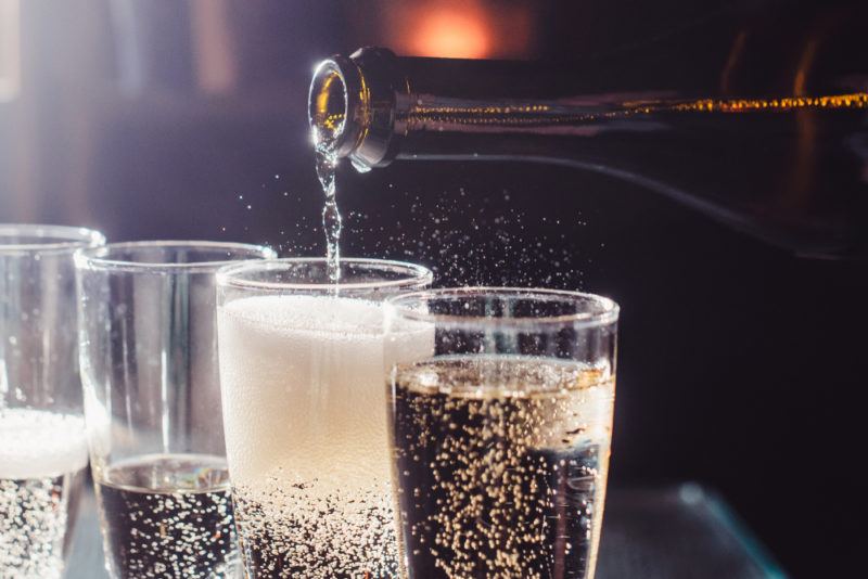 Proscetto being poured into a glass