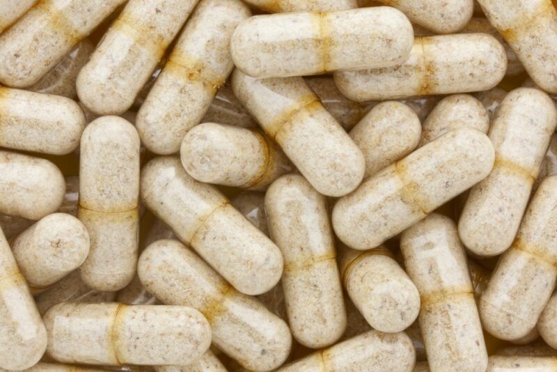 Capsules filled with psyllium husk that act as a supplement