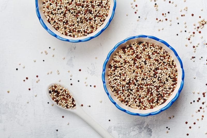 Two bowls and a spoon of quinoa