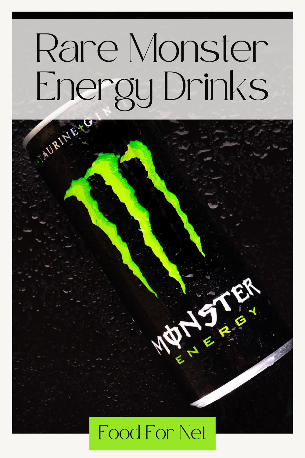 A black Monster can with a green logo, highlighting the idea of rare Monster energy drinks