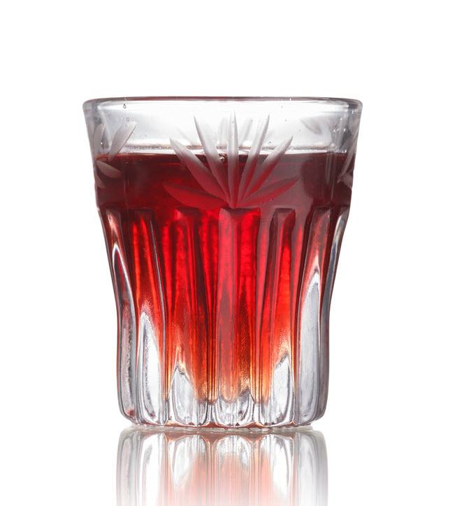 A red haired slut cocktail isolated on white