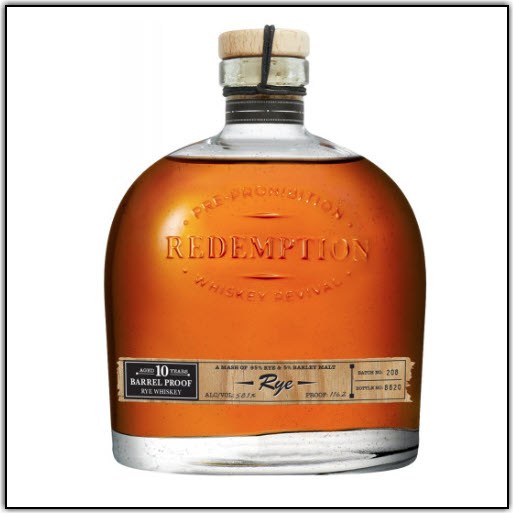 Redemption 10 Year Old Barrel Proof Straight Rye Whiskey