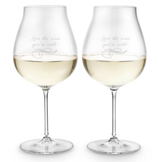 Riedel Veritas Pinot Wine Glasses | Food For Net Pair of bell-shaped white wine glasses