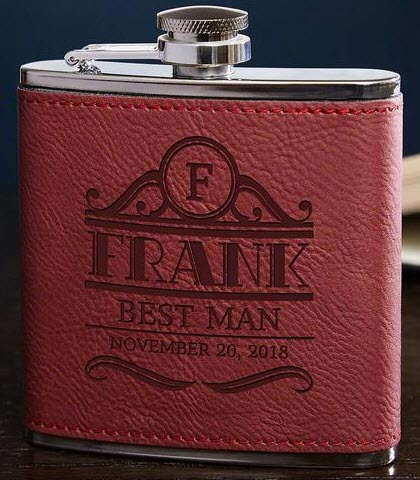 Personalised Leather Hip Flask Crossed arrows monogram Customised genuine leather flask Personalised rustic hip flask Leather flasks for men