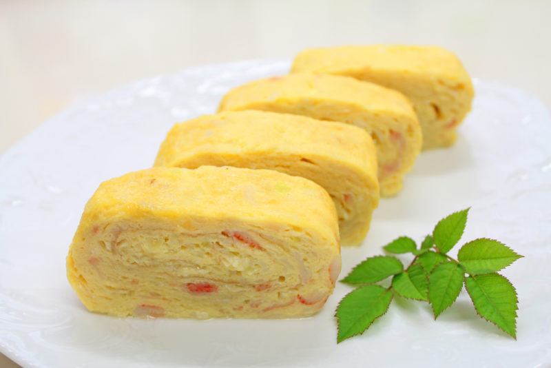 Four rolled omelettes