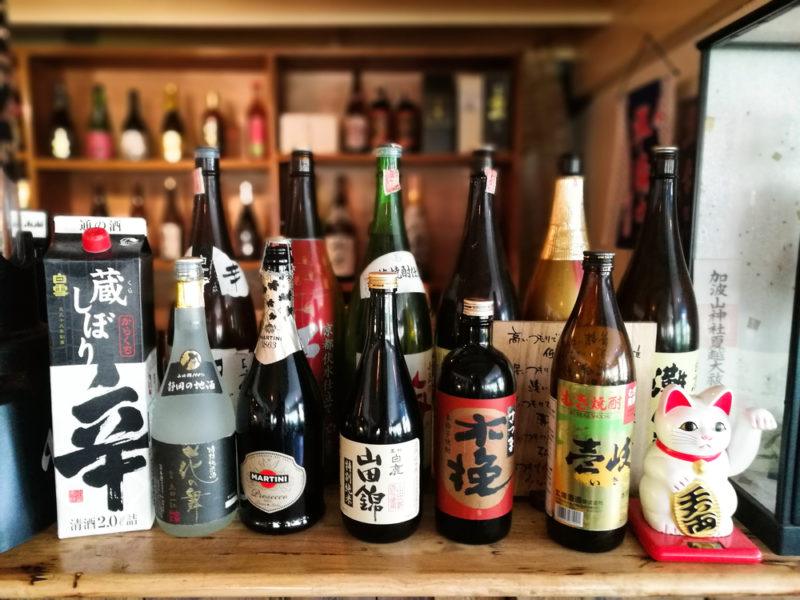 Various bottles of sake