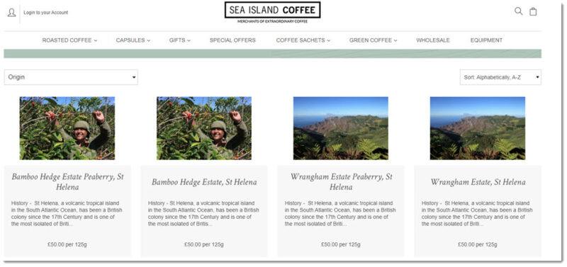 Sea Island Coffee Selling Saint Helena Coffee