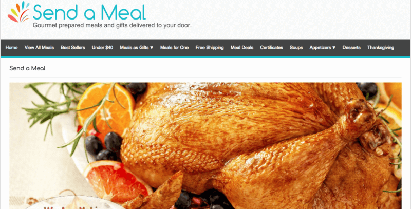 Send a Meal Website Screenshot showing a roast chicken