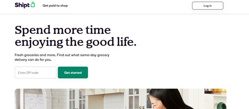 Shipt Website Screenshot with text about the services and living a good life