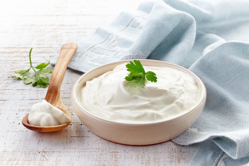 Sour,Cream,In,A,Bowl | Food For Net a bowl of sour cream with a spoon on table
