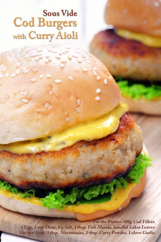 Sous Vide Cod Burgers with Curry Aioli