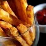 A jar of freshly cooked sous vide French fries
