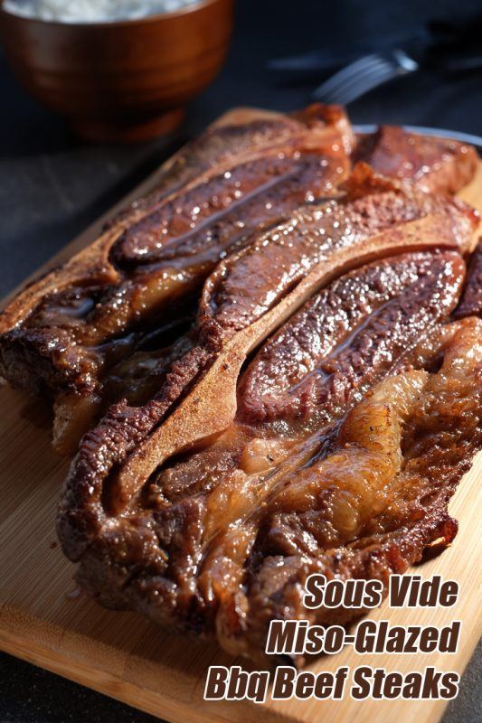 Miso-Glazed Sous Vide BBQ Beef Steaks