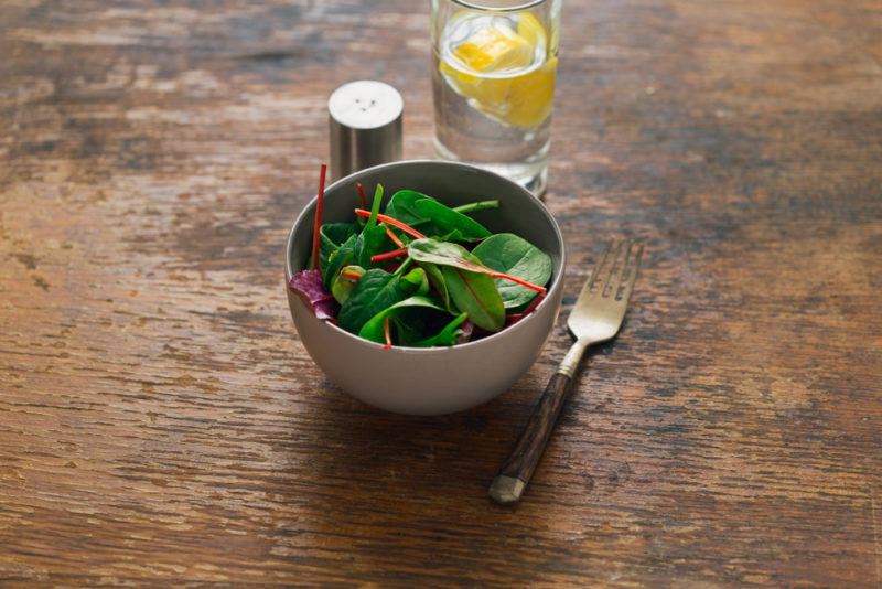 A small side salad with spinach